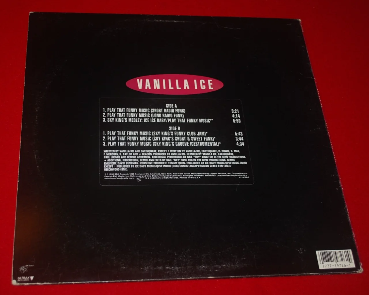 RAP LEGEND Vanilla Ice Signed Vinyl Album To The Extreme BECKETT COA BV81450, изображение 4