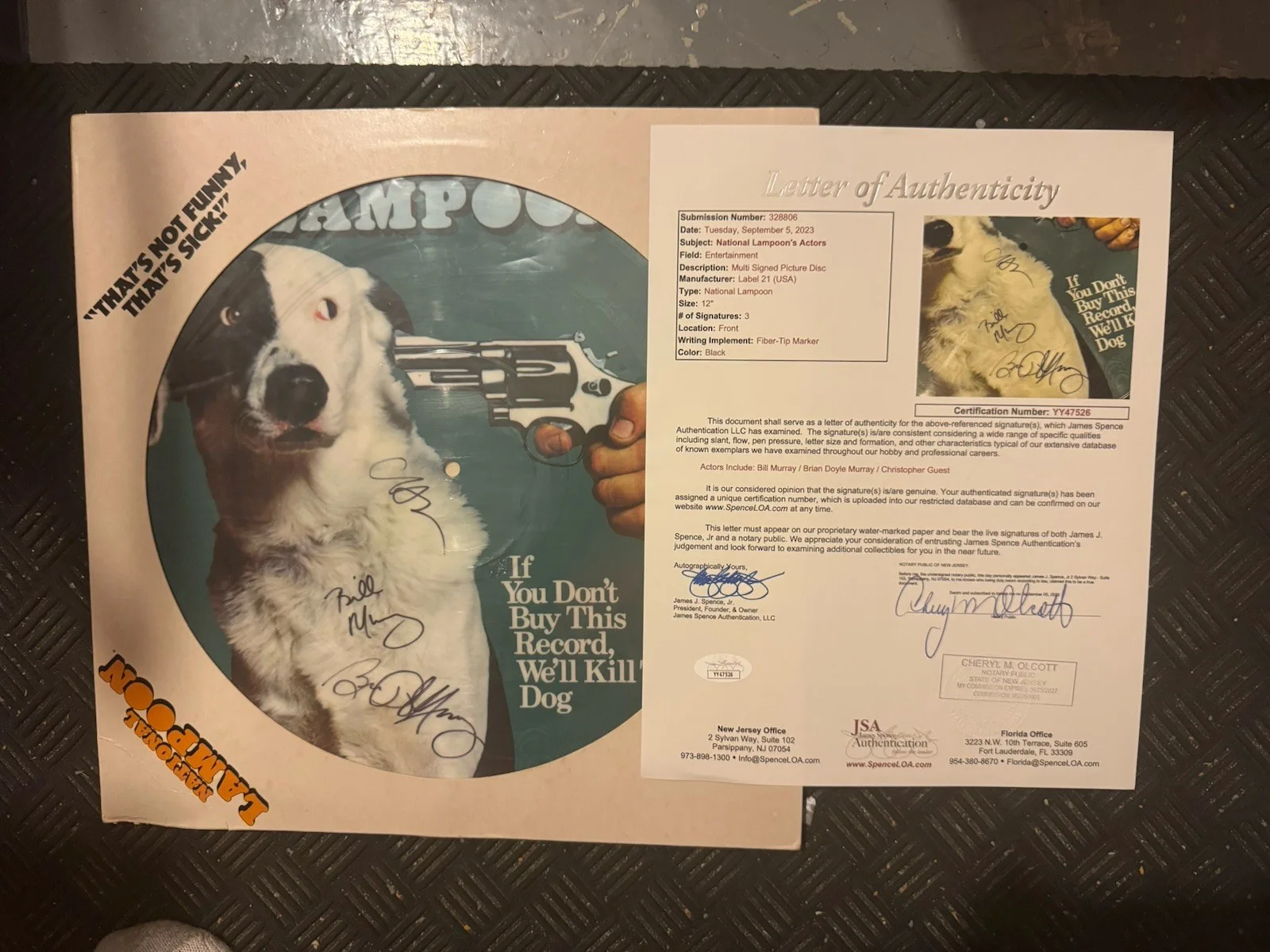 BILL MURRAY SIGNED NATIONAL LAMPOONS DISC THATS NOT FUNNY, THATS SICK w/Full JSA, image 3