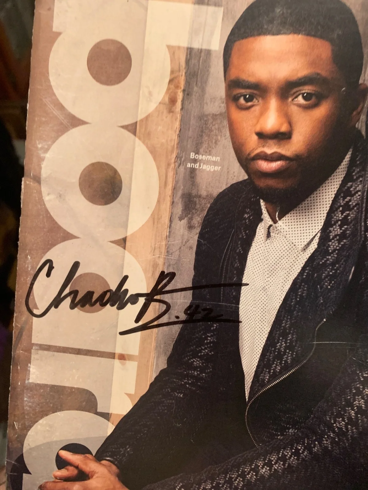 MICK JAGGER & CHADWICK BOSEMAN SIGNED AUTOGRAPHED BILLBOARD MAGAZINE RARE X2 RIP, изображение 4