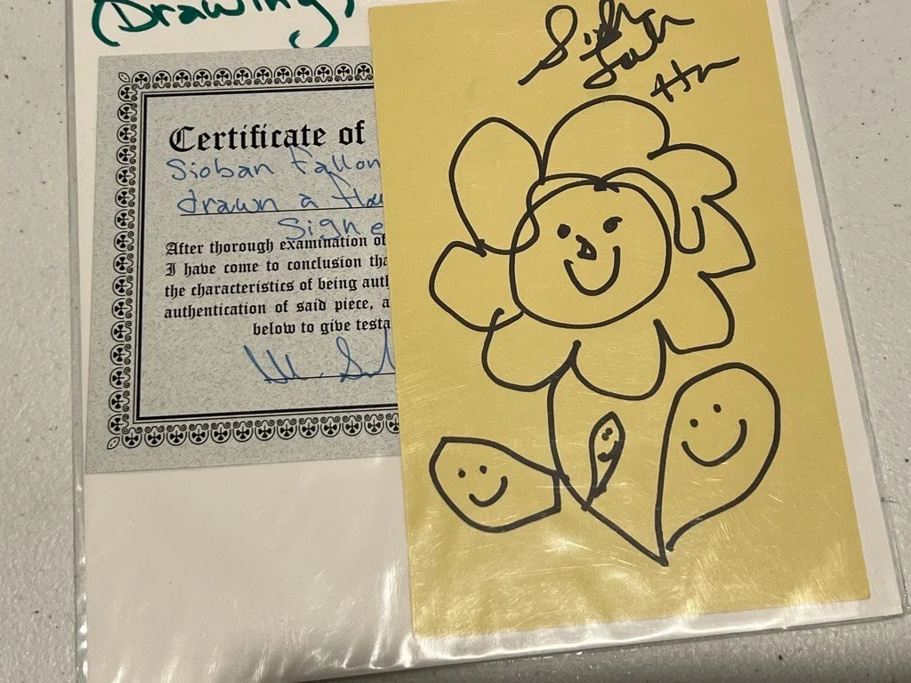 Siobhan Fallon Hogan Hand Signed about 4' x6" with Drawing Index Card Seinfeld, image 3