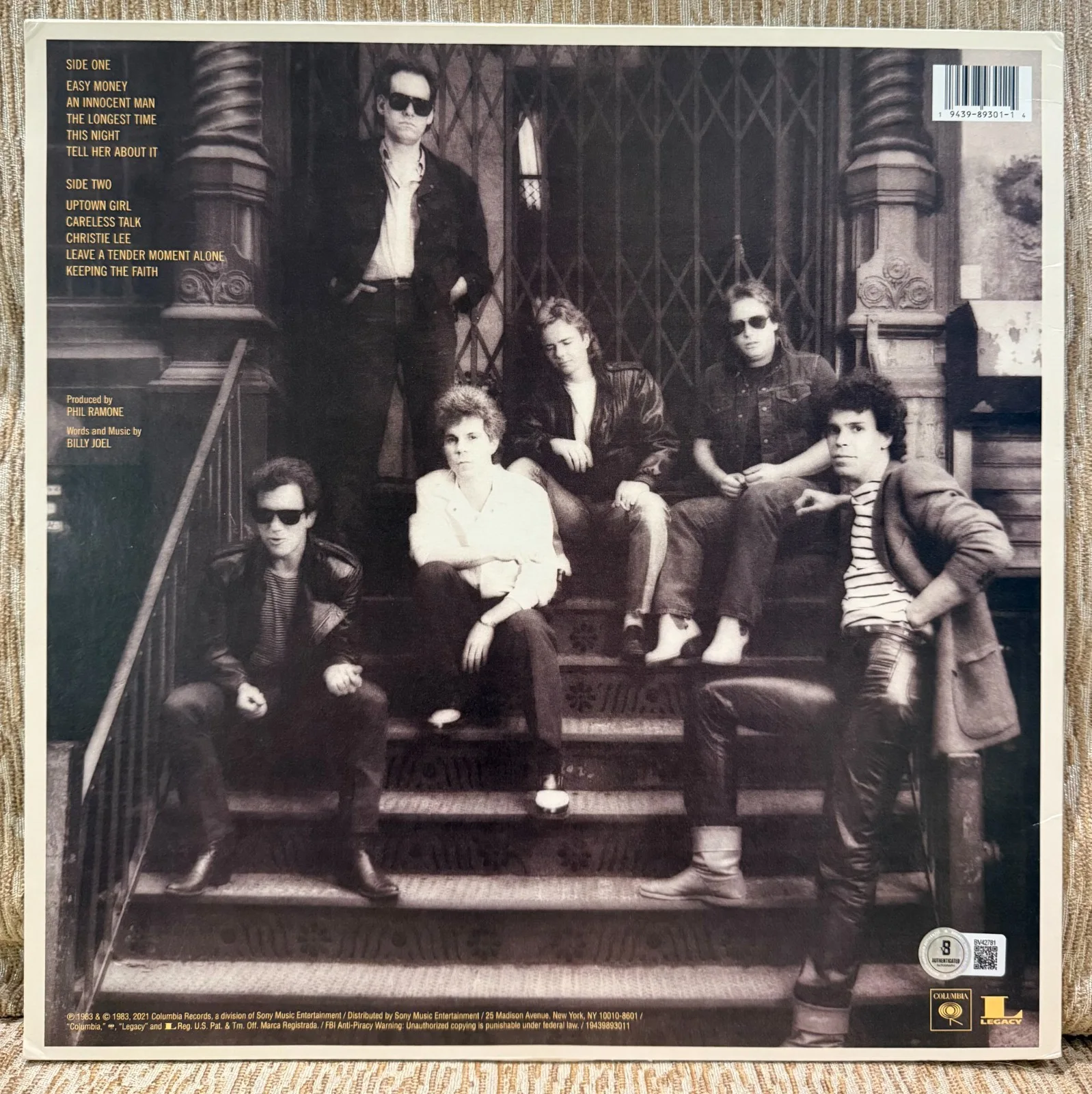 BILLY JOEL SIGNED VINYL ALBUM INNOCENT MAN BECKETT BAS AUTHENTICATED, изображение 2
