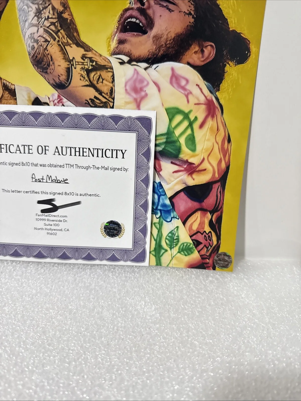 actor — Post Malone (Rapper/Musician) Signed Autographed 8x10 photo - AUTO COA, изображение 2