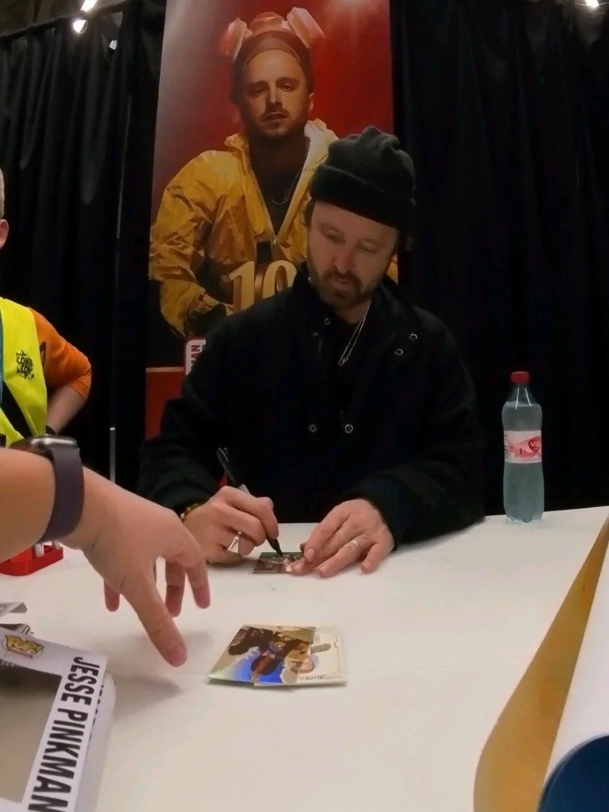 Aaron Paul — Aaron Paul Jesse Pinkman Breaking Bad 2014 Cryptozoic PROMO FINE INK Auto, image 4