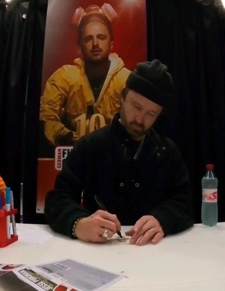 Aaron Paul — Aaron Paul Jesse Pinkman Breaking Bad 2014 Cryptozoic PROMO FINE INK Auto, image 5