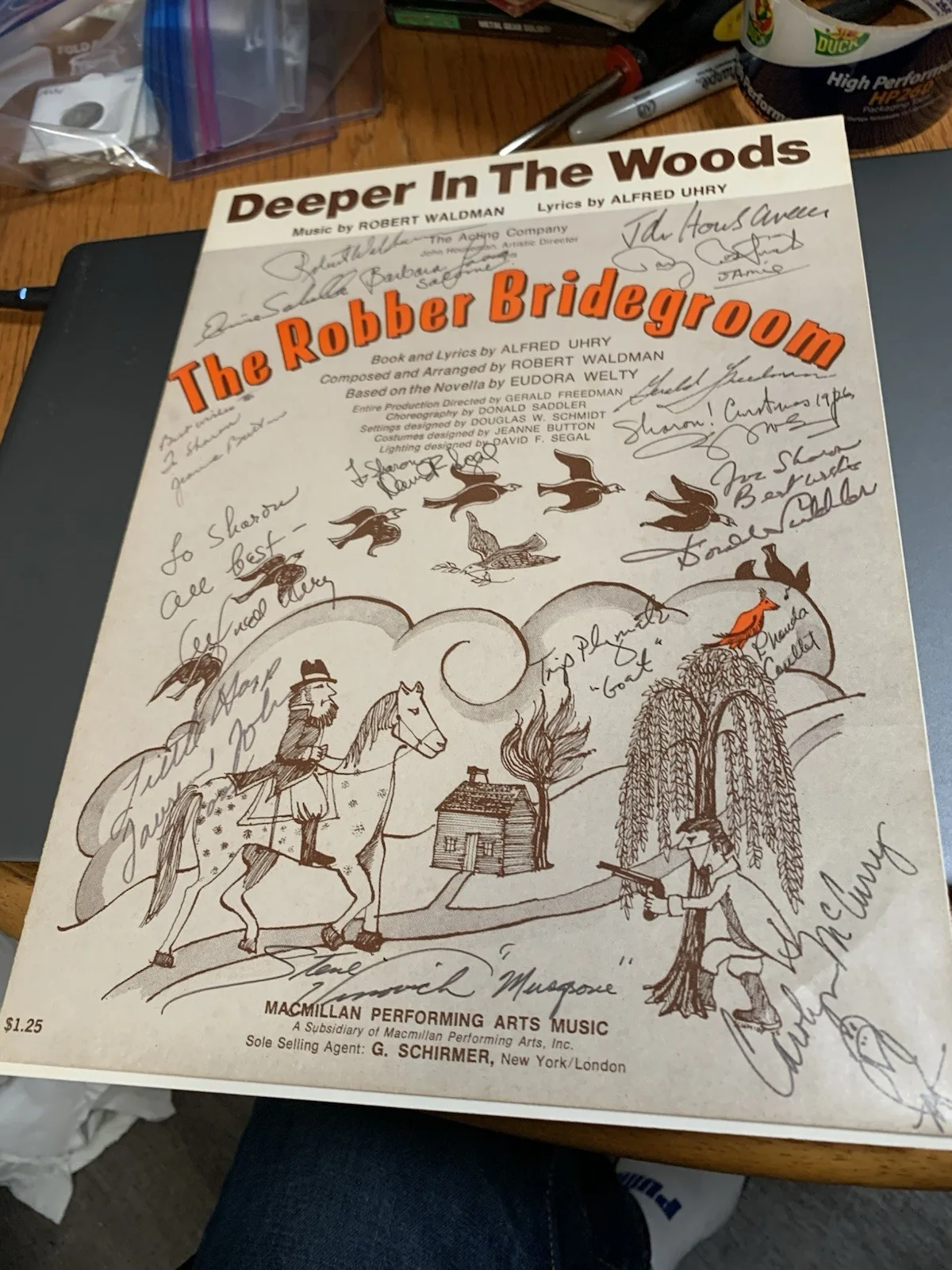 RARE 1 of a Kind 1976 The Robber Bridegroom Biltmore Theatre Sheet Music SIGNED, изображение 2