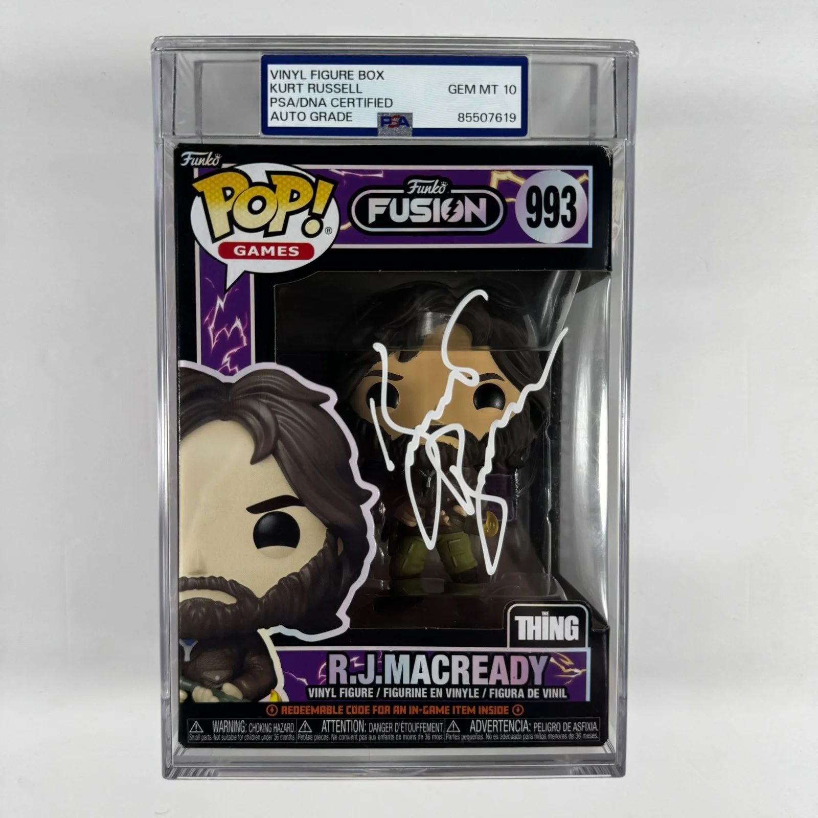 Kurt Russell — Kurt Russell Signed The Thing R.J. MacReady Funko Pop #993 PSA GEM MINT 10 AUTO