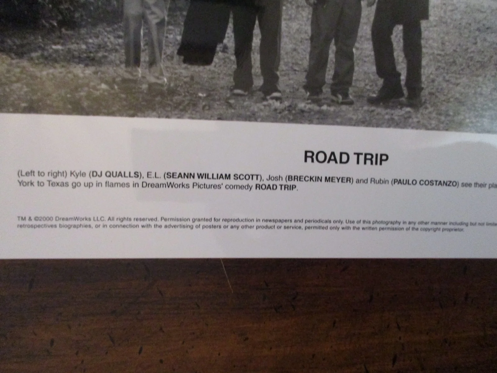 Breckin Meyer/Paulo Costanzo/DJ Qualls(ROAD TRIP)2000 10 x 8 B & W Press Photo, изображение 3