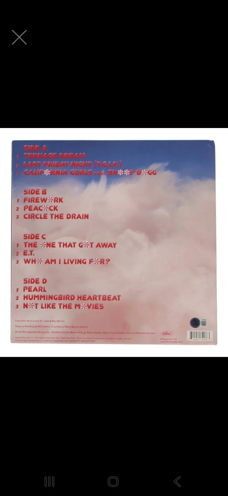 Katy Perry signed Teenage Dream Vinyl Album Cover autograph ~ Beckett BAS, изображение 5
