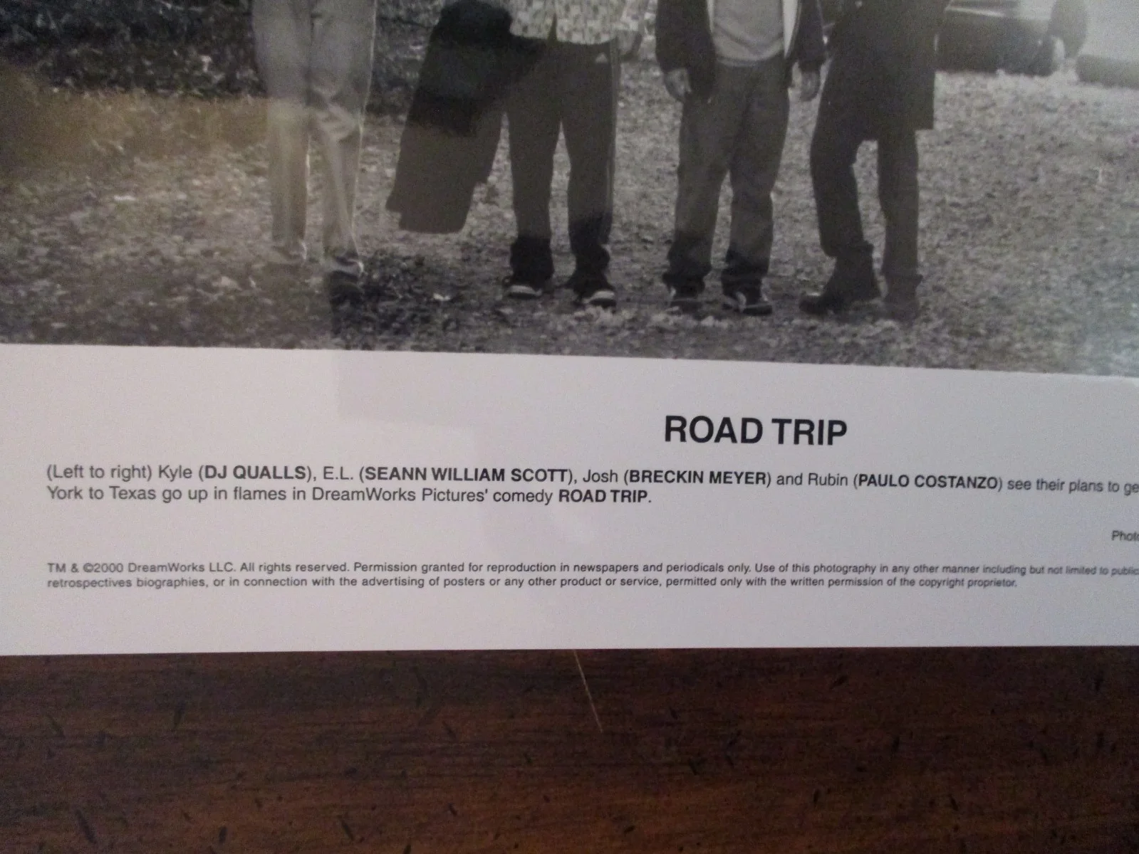 DJ Qualls/Breckin Meyer/Paulo Costanzo(ROAD TRIP)2000 10 x 8 B & W Press Photo, изображение 3