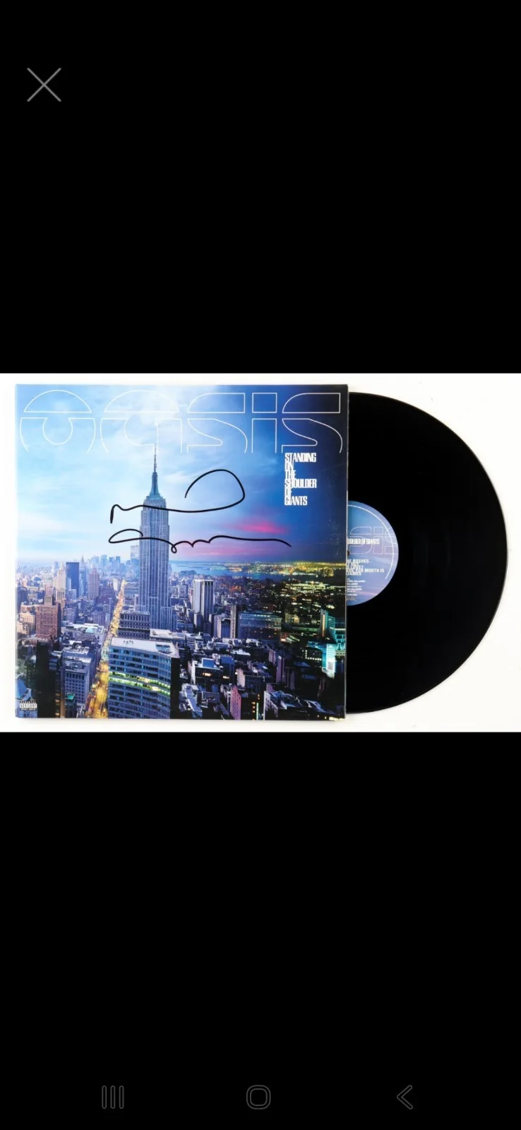 Noel Gallagher OASIS Standing On Shoulders Vinyl Album Signed Autographed JSA, image 3