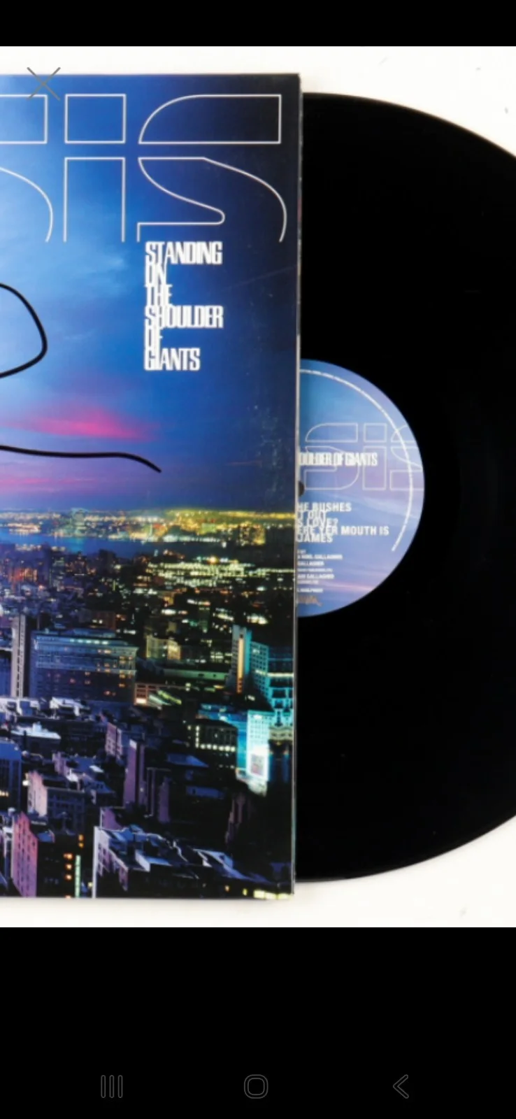 Noel Gallagher OASIS Standing On Shoulders Vinyl Album Signed Autographed JSA, image 5