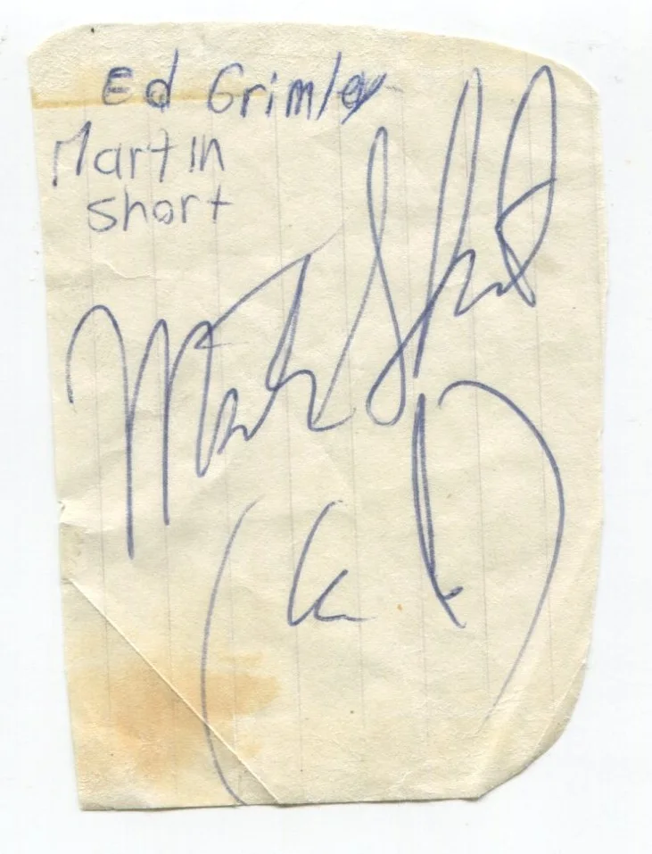 Martin Short — Martin Short Signed Cut Autographed Ed Grimley SUPER EARLY CAREER SNL