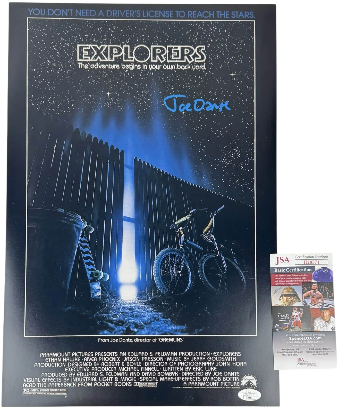 Joe Dante — Joe Dante signed 12x18 Poster Director Explorers JSA Authentication