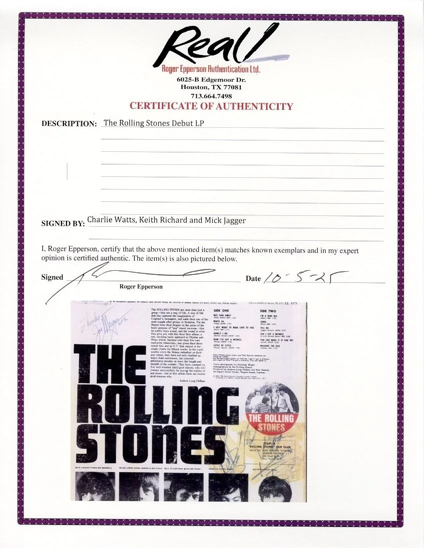 Rare- 1962 -THE ROLLING STONES- REAL Signed/Autograph/Auto DEBUT LP Record Album, изображение 5
