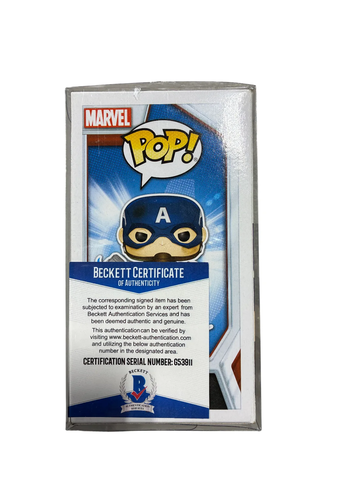 Chris Evans — Chris Evans Signed Captain America Funko Pop Avengers autograph Beckett COA, изображение 3