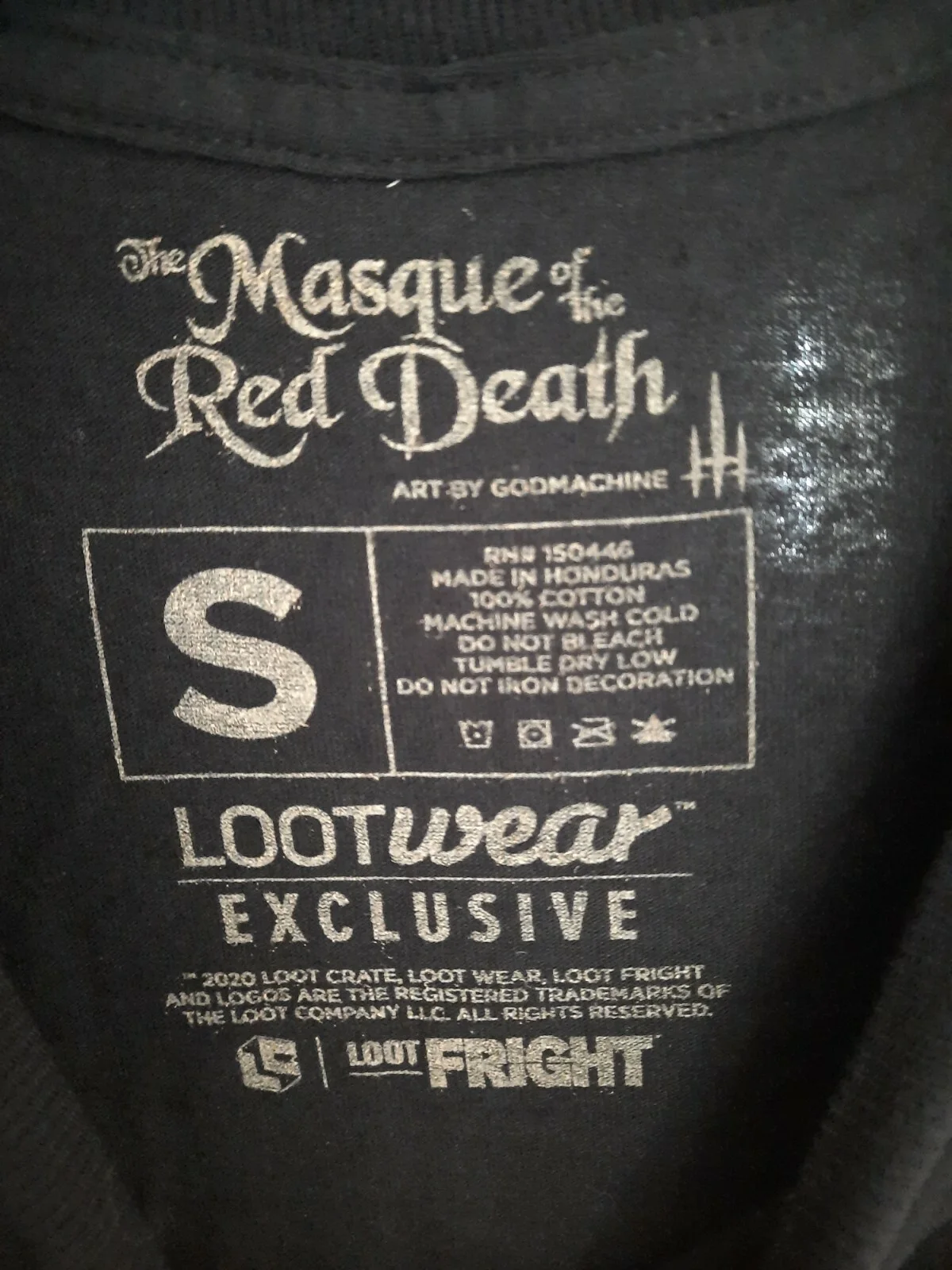 NEW The Masque Of The Red Death LootFright LootCrate Exclusive T Shirt Size S, изображение 5