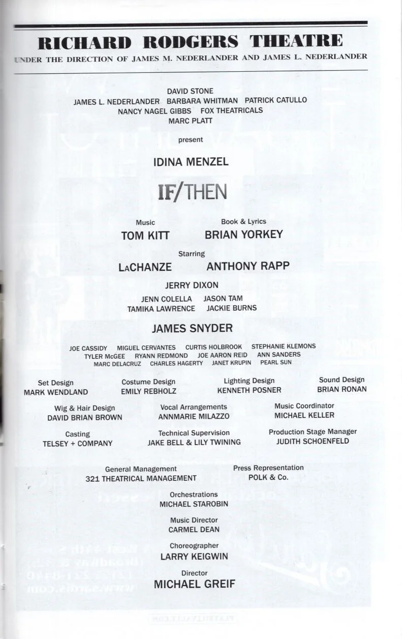 Cast — If/Then Signed Autographed Cast Playbill - Idina Menzel, image 2