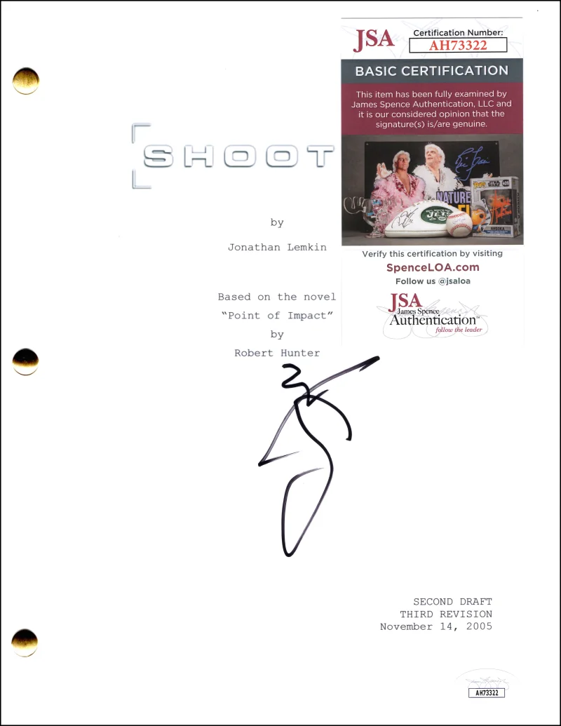 Mark Wahlberg — Mark Wahlberg Signed Autograph Shooter Movie Script - Bob Lee Swagger w/ JSA COA, изображение 2