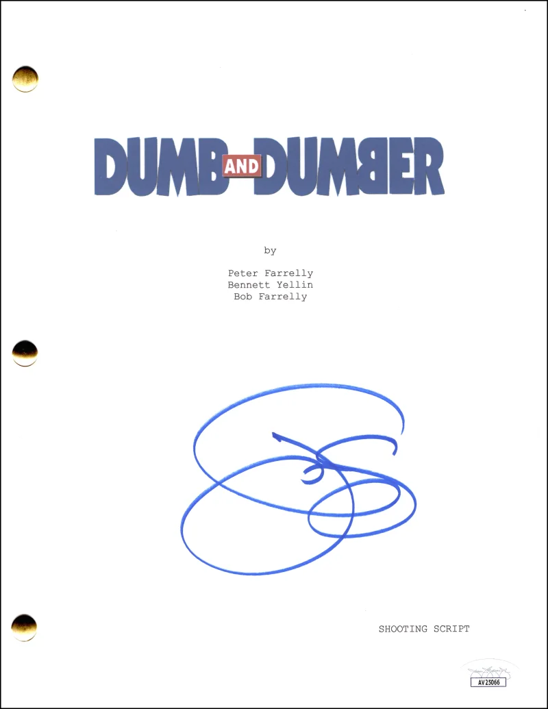 Jeff Daniels — Jeff Daniels Signed Autograph Dumb and Dumber Movie Script w/ Jim Carrey JSA COA