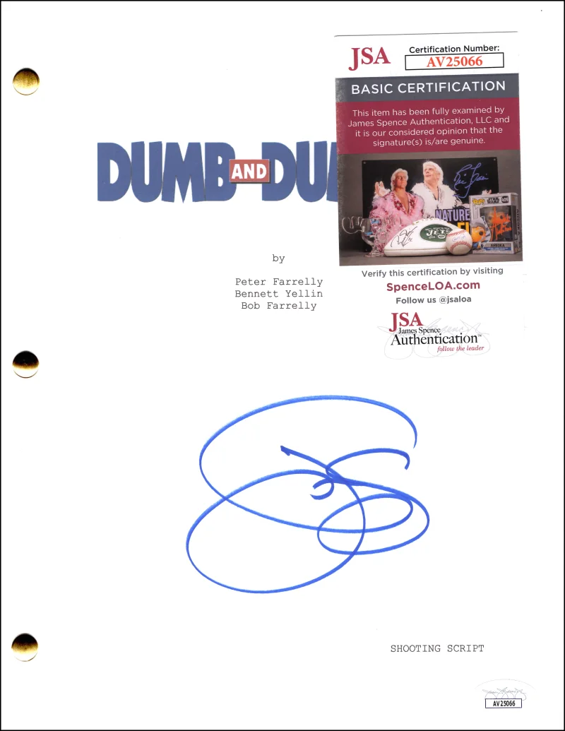 Jeff Daniels — Jeff Daniels Signed Autograph Dumb and Dumber Movie Script w/ Jim Carrey JSA COA, изображение 2