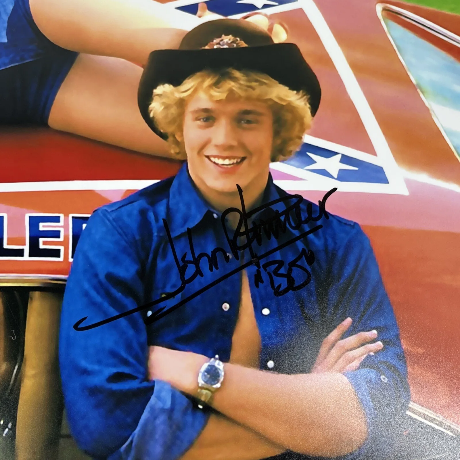 Catherine Bach Tom Wopat John Schneider — The Dukes Of Hazzard Cast Signed Photo Poster Autographed 16x20 COA JSA, изображение 4