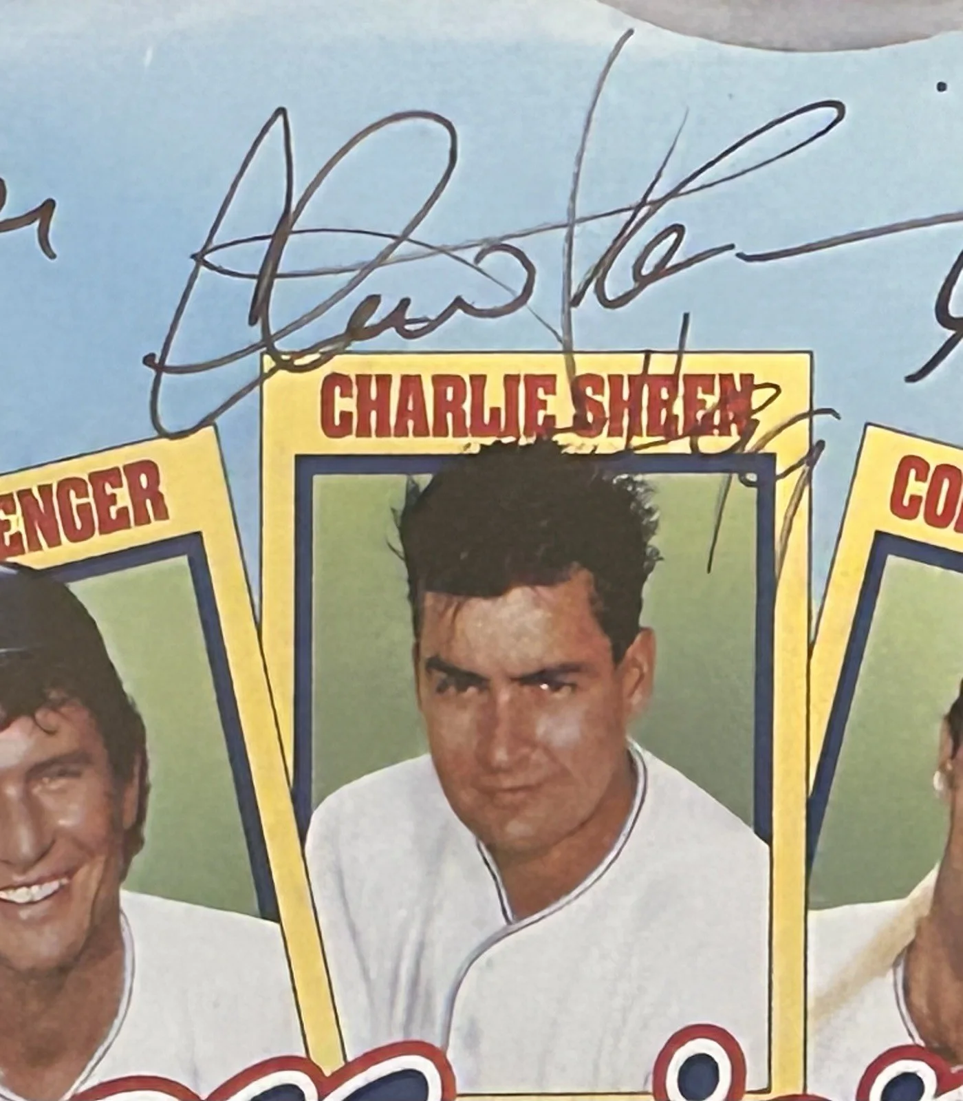 Charlie Sheen Signed Major League Autographed Berenger Bernsen JSA Framed, image 3