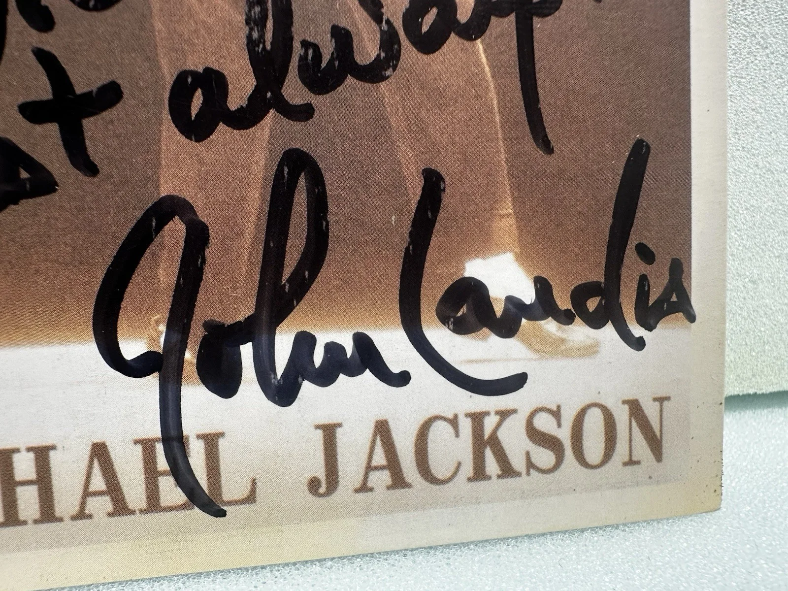 John Landis Signed Michael Jackson Postcard- Great Director, image 2