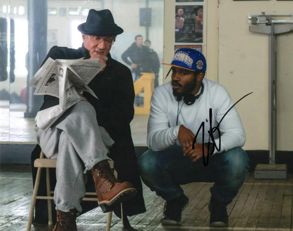 Ryan Coogler — Ryan Coogler Signed Autograph 8x10 Photo Creed Director with Sylvester Stallone