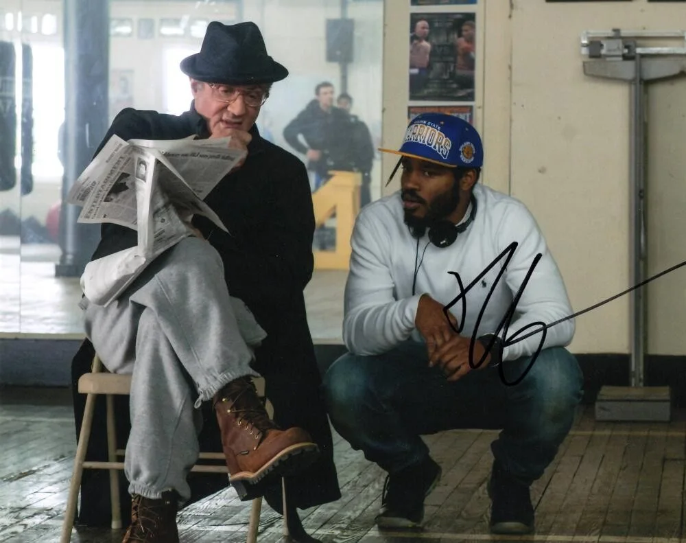 Ryan Coogler — Ryan Coogler Signed Autograph 8x10 Photo - Creed Director w/ Sylvester Stallone