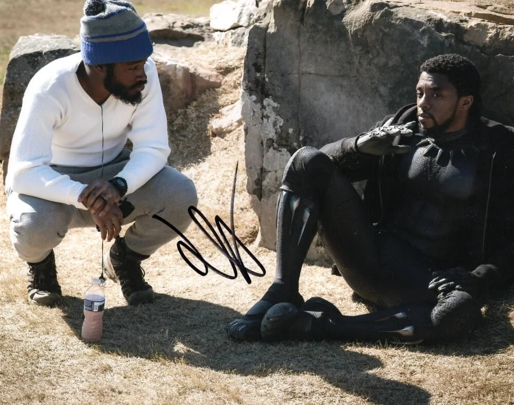 Ryan Coogler — Ryan Coogler Signed Autograph 8x10 Photo - Black Panther w/ Chadwick Boseman