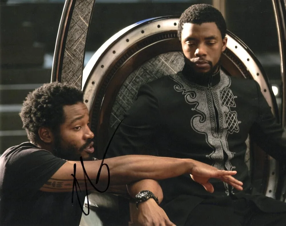 Ryan Coogler — Ryan Coogler Signed Autograph 8x10 Photo - Black Panther Set w/ Chadwick Boseman