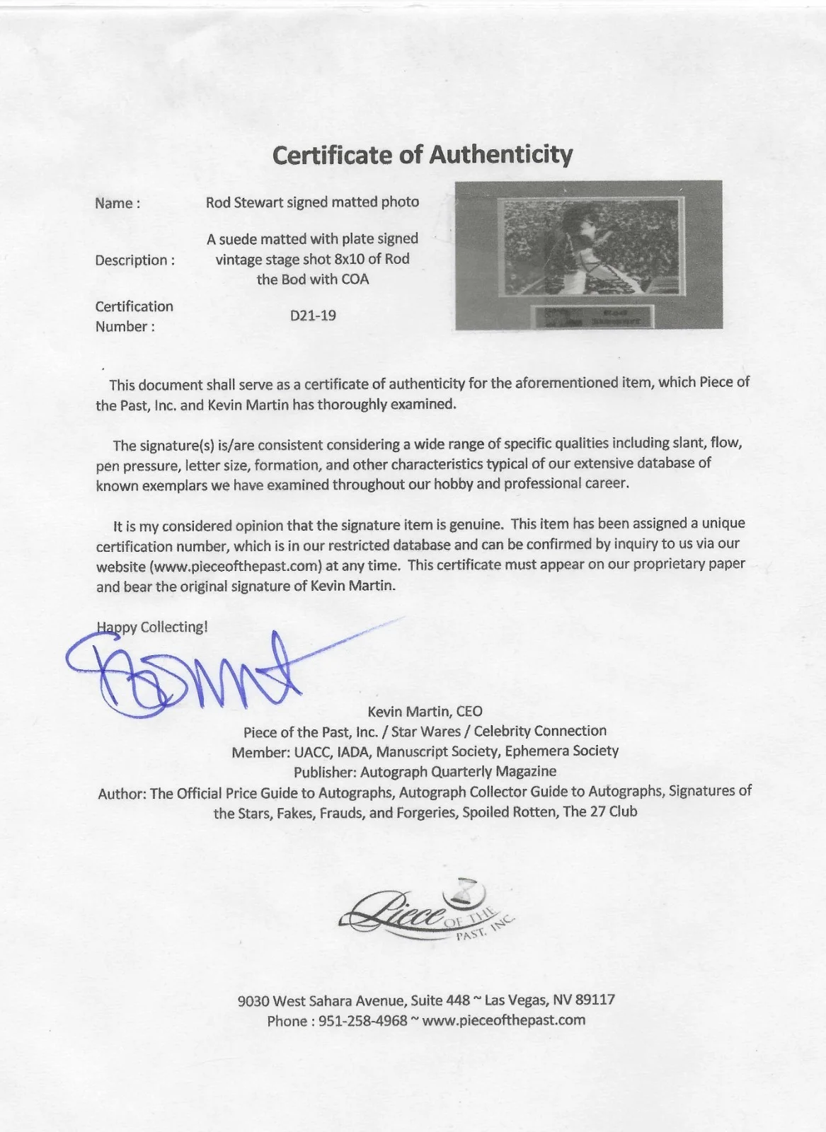 ROD STEWART Signed signature card & photo 12x16 lovely matted with COA, изображение 3