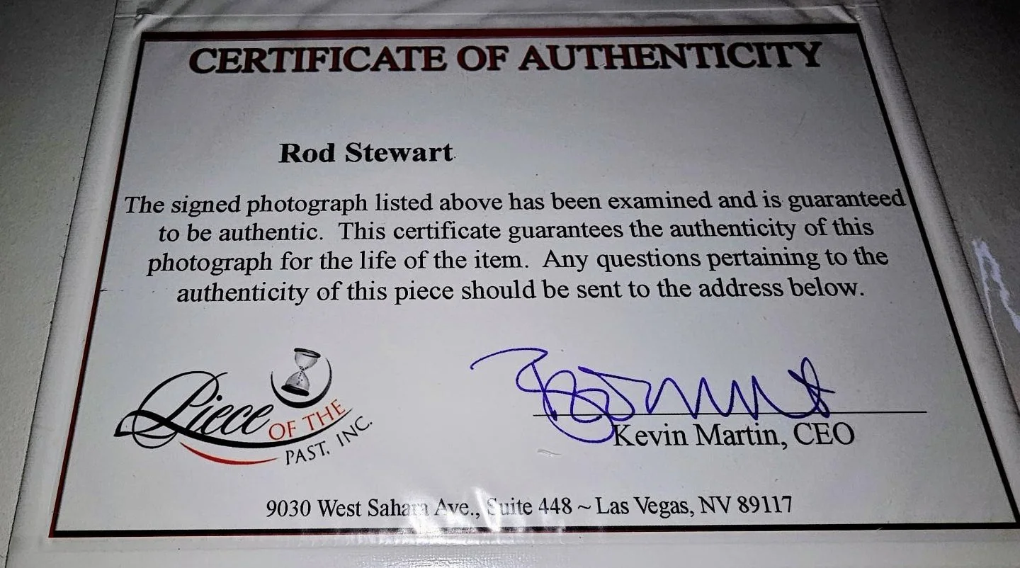 ROD STEWART Signed signature card & photo 12x16 lovely matted with COA, изображение 4