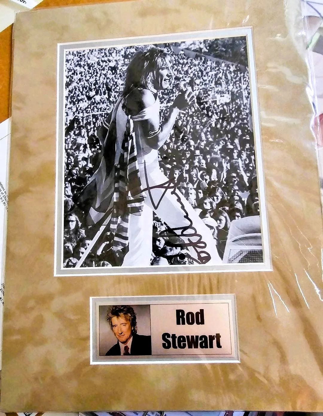 ROD STEWART Signed signature card & photo 12x16 lovely matted with COA, изображение 5
