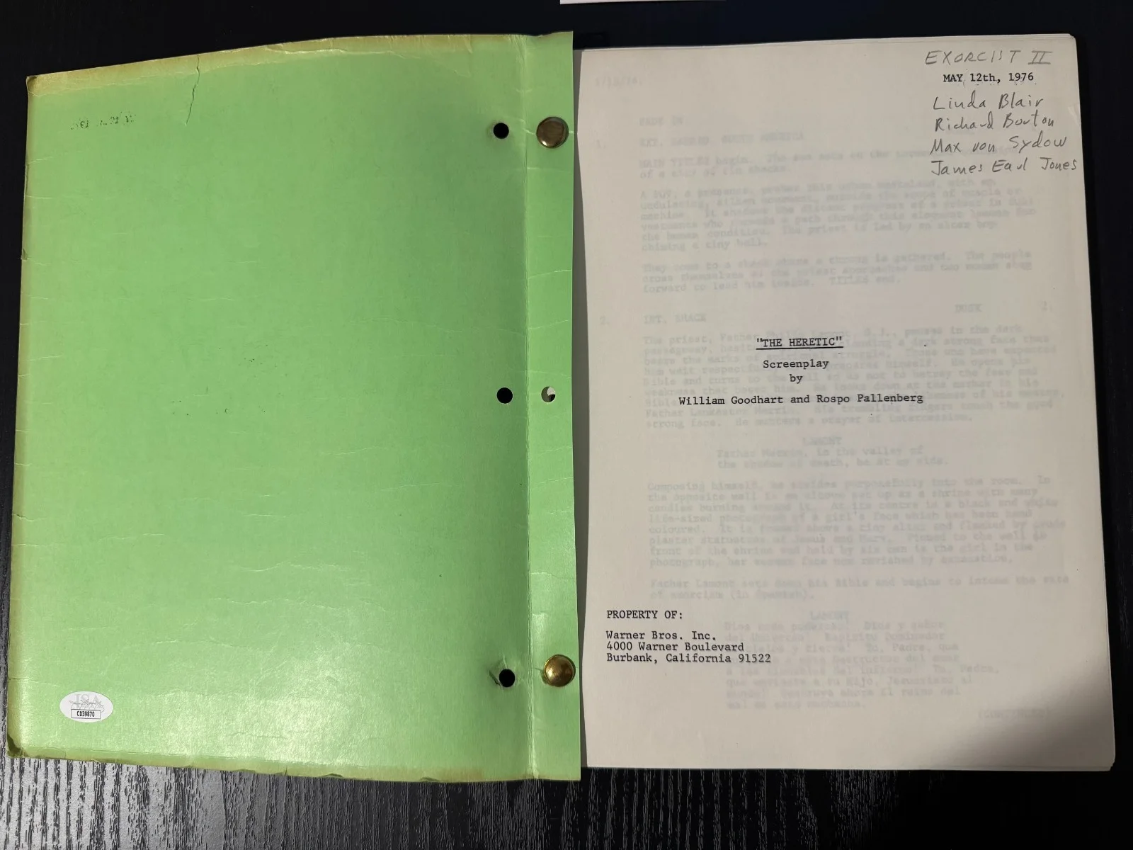 Linda Blair Autographed Exorcist II The Heretic Original Script ALTERNATE ENDING, image 4