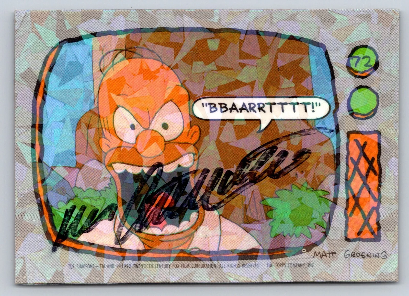Dan Castellaneta — Dan Castellaneta Authentic Autographed Signed Homer Simpsons 1990 Topps Card