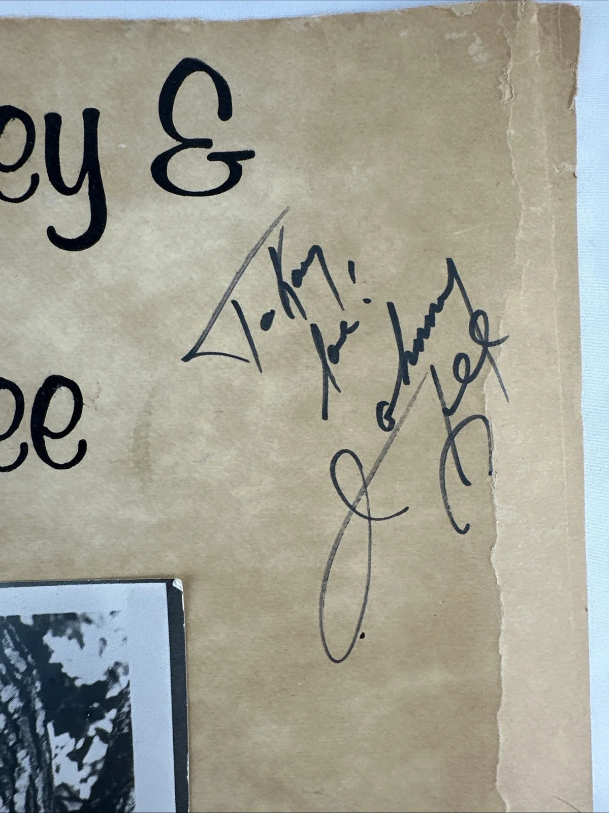 Mickey Gilley Johnny Lee Autographed Poster ~19 X 14” Cowboy READ, изображение 3