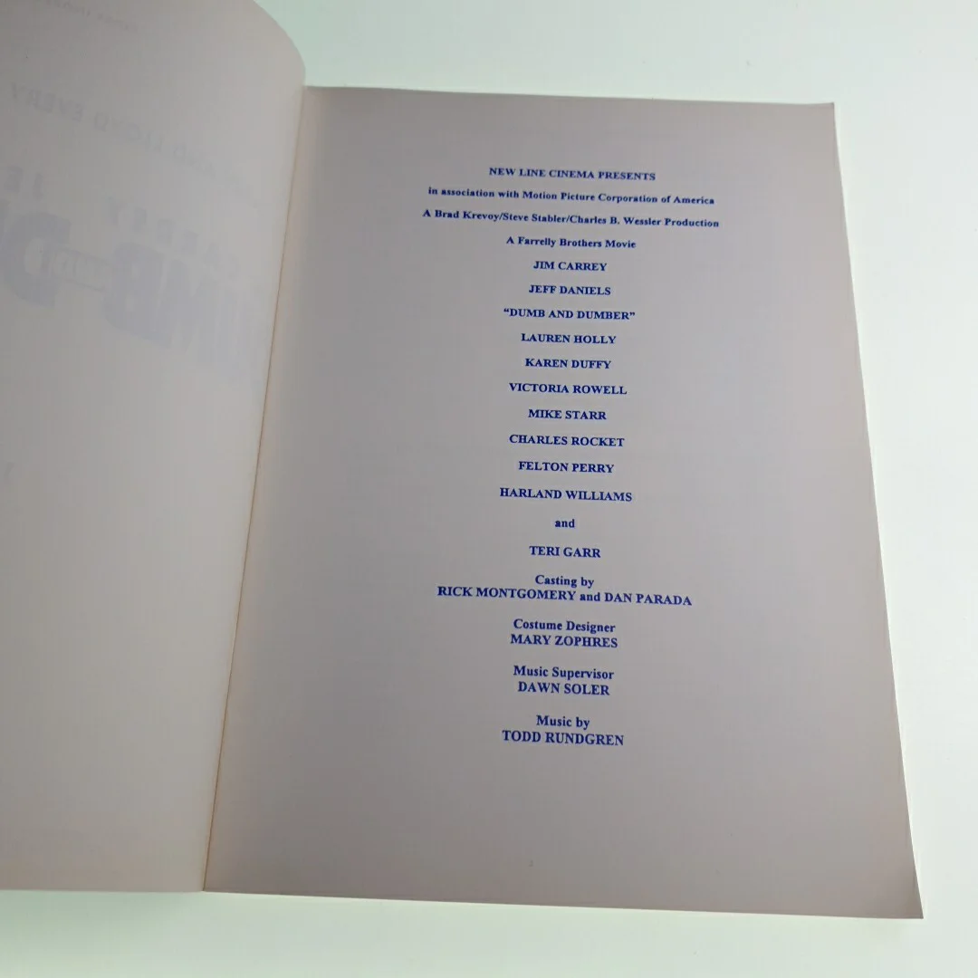 Dumb and Dumber Production Info Cast & Crew Press Release Paperback Book, изображение 3