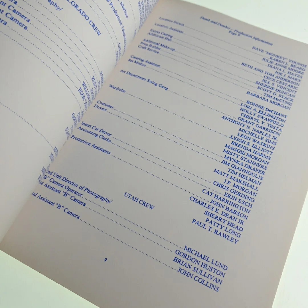 Dumb and Dumber Production Info Cast & Crew Press Release Paperback Book, изображение 4