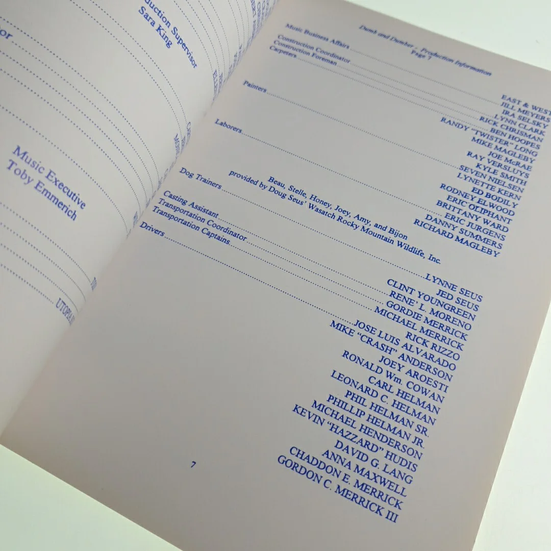 Dumb and Dumber Production Info Cast & Crew Press Release Paperback Book, изображение 5