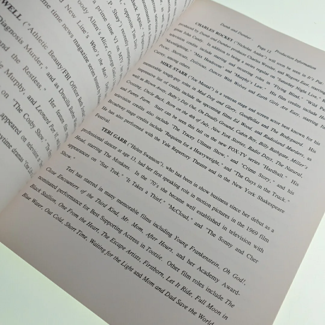 Dumb and Dumber Production Info Press Release Paperback Book, image 4