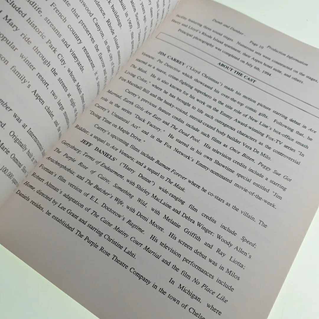 Dumb and Dumber Production Info Press Release Paperback Book, image 5