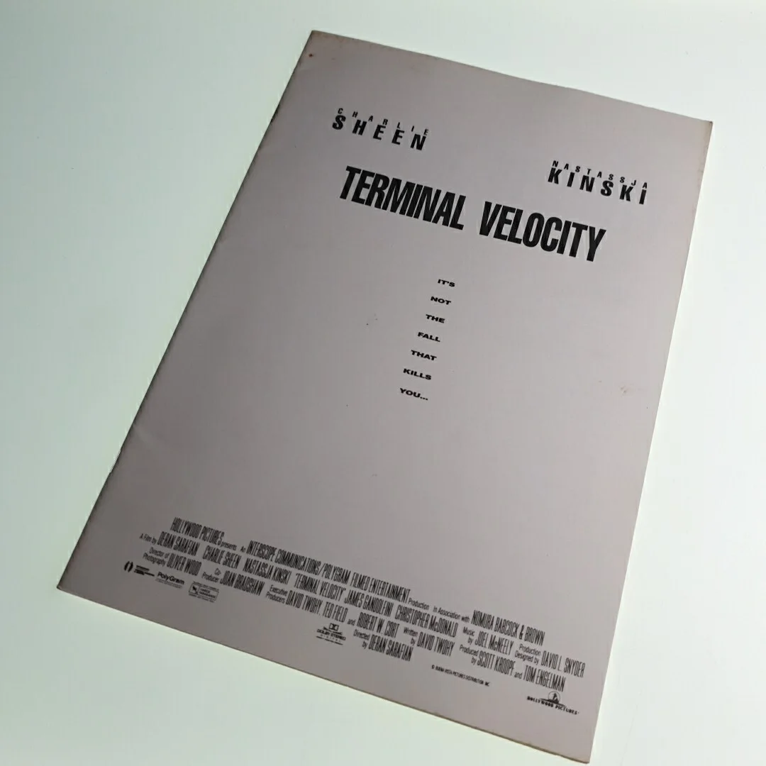 Terminal Velocity Press Release Charlie Sheen Book Booklet, image 2