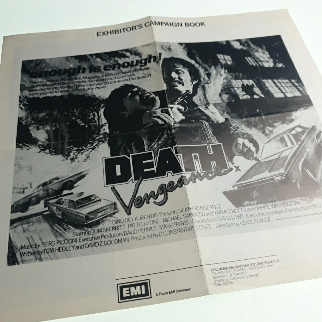 Death Vengeance Exhibitors Campaign Book Leaflet Pamphlet, image 2