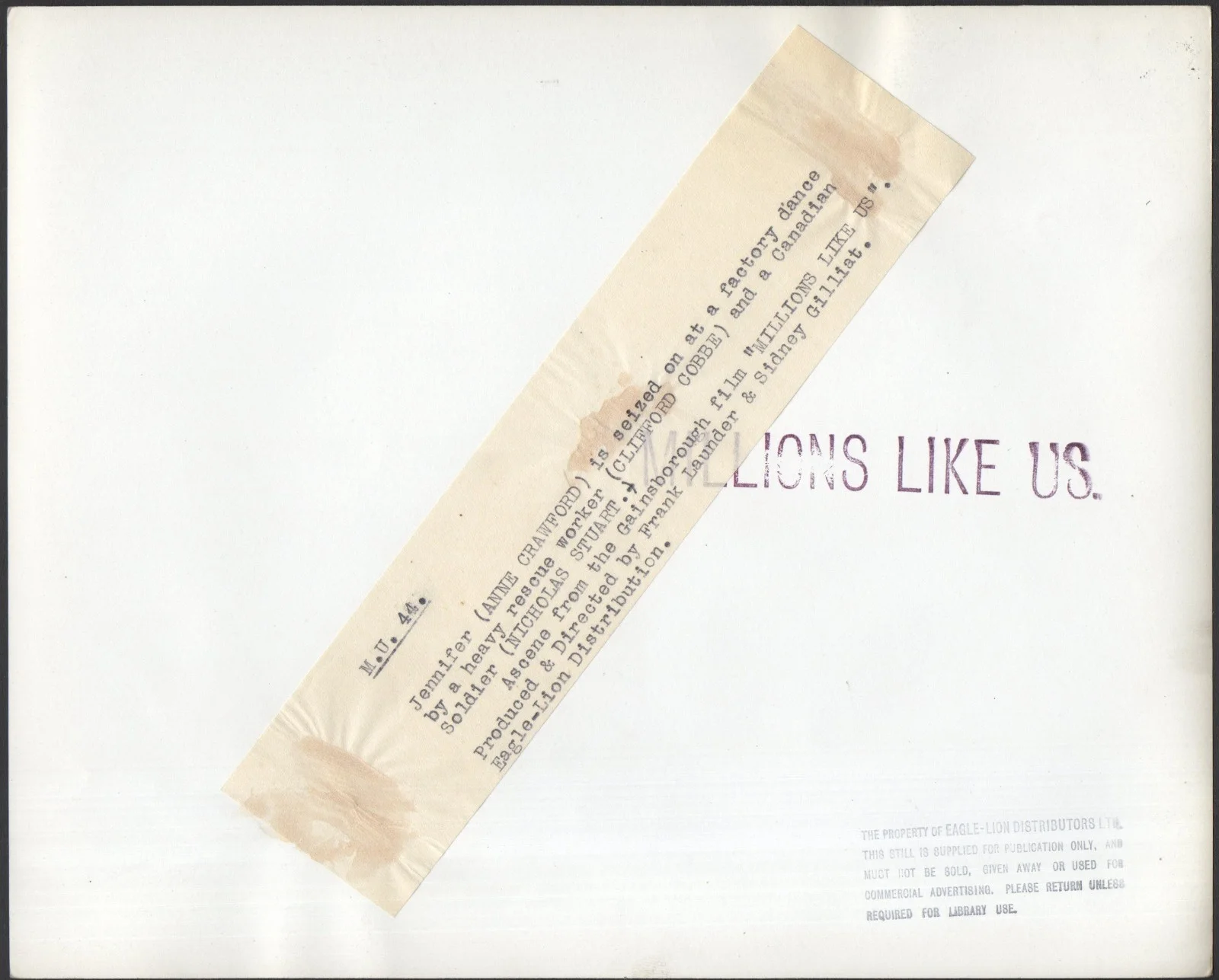 MILLIONS LIKE US 1943 Moore Marriott, Anne Crawford, Patricia Roc 4 10x8 STILLS, изображение 4