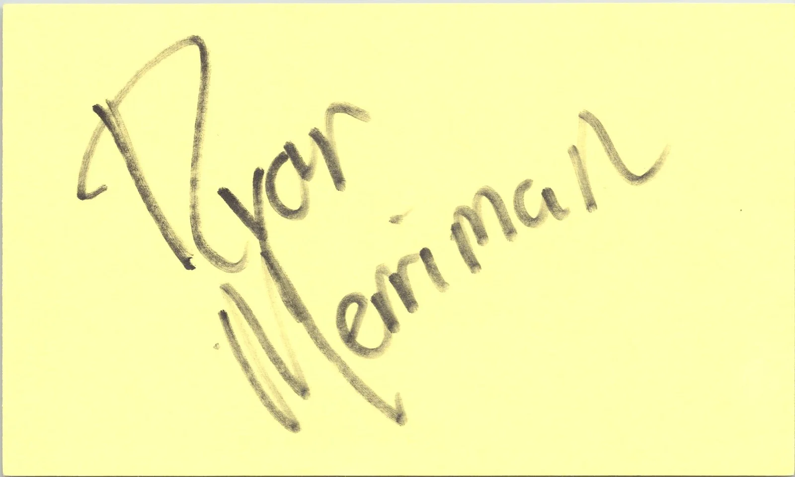 Ryan Merriman — Ryan Merriman Signed 3x5 Index Card The Mommies Autographed