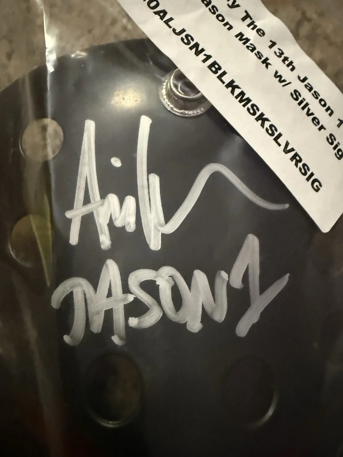 Ari Lehman — Ari Lehman Friday The 13th "Jason 1" Signed Black Jason Mask w/ BAS Wit, изображение 2