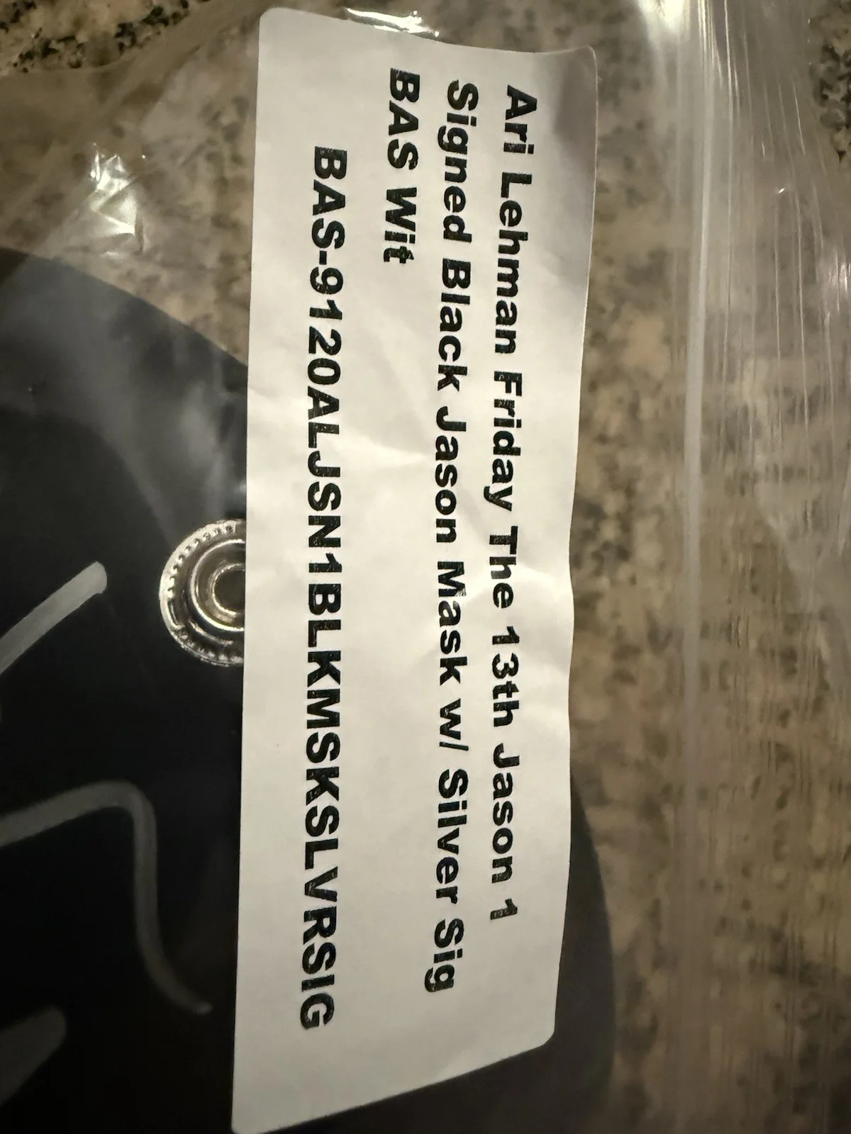Ari Lehman — Ari Lehman Friday The 13th "Jason 1" Signed Black Jason Mask w/ BAS Wit, изображение 3