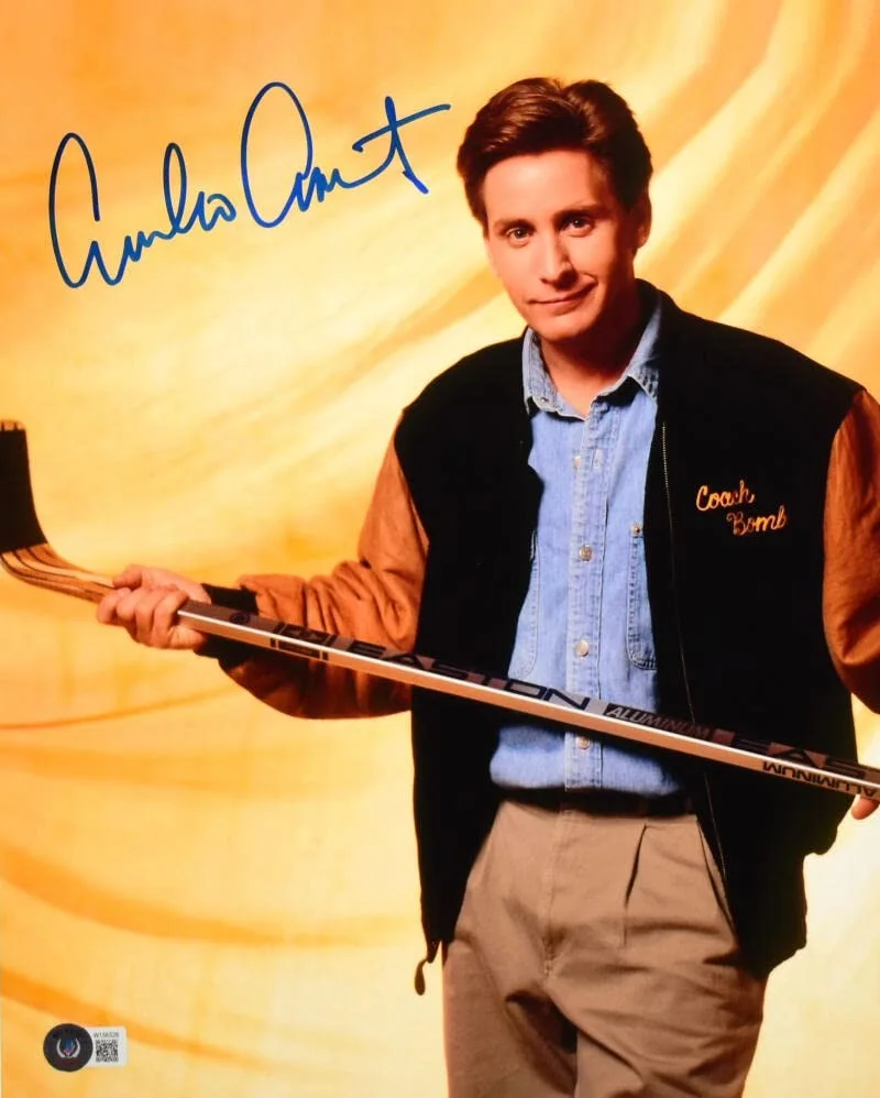Emilio Estevez — Emilio Estevez Autographed Mighty Ducks 11x14 Coach Bombay Photo -Beckett W Holo, изображение 5
