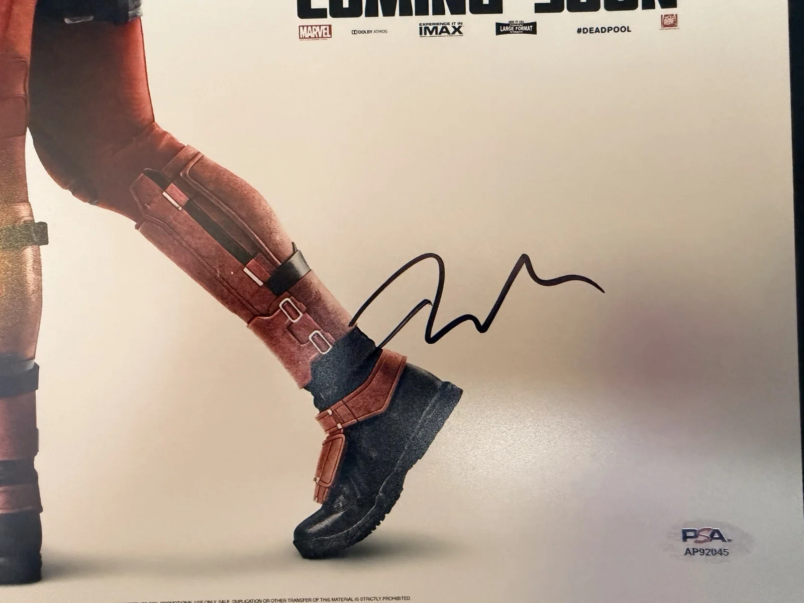 Ryan Reynolds — RYAN REYNOLDS SIGNED DEADPOOL 12x18 MOVIE POSTER PSA COA MARVEL AUTOGRAPH, изображение 2